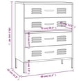 thumbnail image 4 of vidaXL Commode Anthracite 80x35x101.5 cm Acier, 4 of 5