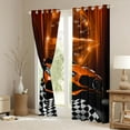 thumbnail image 3 of Homewish Cartoon Orange Automobile Blackout Curtains Set of 2 (52x84 Each), Sports Car Checkered Flag Window Curtains, Teens Kids Boys Men Curtains and Drapes, Living Room Curtains Decor, 3 of 6