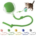 thumbnail image 1 of Jouet pour Chat, Jouet Interactif pour Chat avec Balle et Queue, Jouets Roulants Rechargeables par USB, Mouvement 360° pour Chats et Chatons d'Intérieur, Jeu de Poursuite Intelligent, Vert, 1 of 4