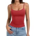 thumbnail image 4 of PINKMSTYLE Débardeurs Basiques pour Femmes à Encolure Dégagée Doublée Débardeurs Ajustables d'Été Sans Manches, 4 of 7