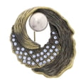 thumbnail image 1 of Brass-Tone & Blue Colored Metal Brooch-Pin With Crystal Accents #LQP1041, 1 of 2