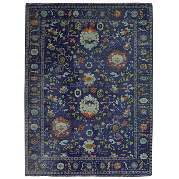 Linon Logan Edina Polyester 8' X 10' Area Rug in Navy and Blue