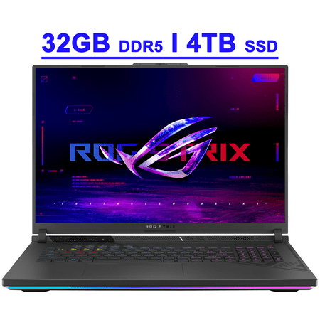 Asus ROG Strix G18 G814 Premium Gaming Laptop 18" 2.5k (2560x1600) 240Hz (100% DCI-P3, 3ms) AMD 16-core Ryzen 9 9955HX 32GB DDR5 4TB SSD GeForce RTX 5070 RGB Backlit WiFi6E Win11