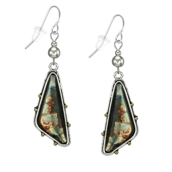 Beautiful Multi Color Abstract Dangle Earrings – Hypoallergenic Earwires