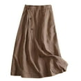 thumbnail image 1 of Vestido informal de línea A para mujer - Algodón y lino, cintura elástica, largo medio - M-XXL, 1 of 7