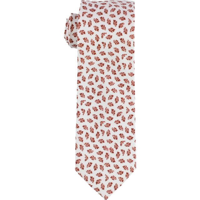 bar III Mens Slim Foliage Self-tied Necktie, Blanco, Clásico (57 a 59 pulg.)