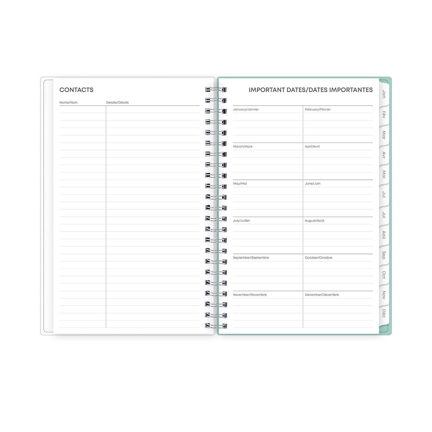2024 Weekly Monthly Planner, 5x8, Blue Sky, Wellesley