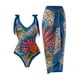 thumbnail image 1 of Traje de baño sexy de una pieza para mujer con control de barriga Monokini Bikini Longuette Trajes de baño Tankini Set - Piña, 1 of 6