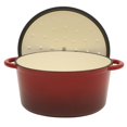 thumbnail image 3 of Gibson Home 7 Qt Enameled Cast Iron Dutch Oven Pot with Lid – Round, Oven Safe to 500°F, Ideal for Bread Baking & Stews - Gradient Red, 3 of 14