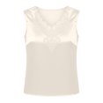 thumbnail image 4 of DYTTDG Women's Satin V-Neck Tank Top, Sleeveless Lace Trim Camisole with Embroidery Detail, Solid Color Summer Blouse for Daily Wear, 4 of 7