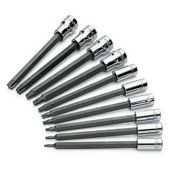 SK Hand Tool 84220 10-Piece 1/4 in. and 3/8 in. Drive Long TORX Bit Socket Set