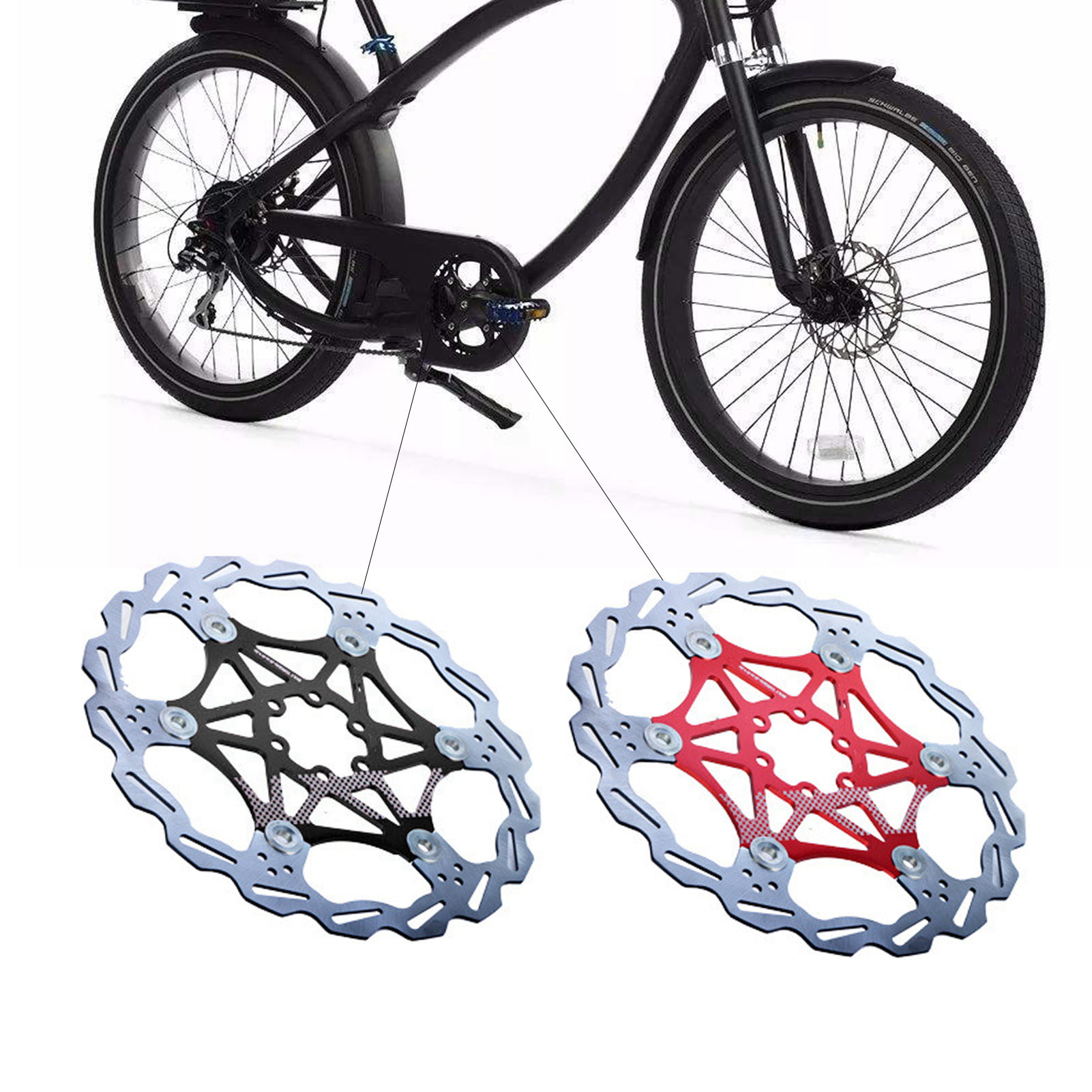 FLSOAY Bike Chainring Mountain Bike 160/180/203mm Floating Brake Disc Cycling Accessory MTB Parts Bicycle Accessories