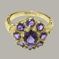 thumbnail image 5 of LBG British Made 18k Yellow Gold Natural Amethyst Womens Statement Ring - 33 size options - Size 10.75, 5 of 8