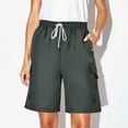 thumbnail image 2 of ZyeKqe Knee Length Cargo Shorts for Women Lightweight Quick Dry Outdoor Hiking Shorts Wide Leg Summer Casual Shorts, 2 of 7