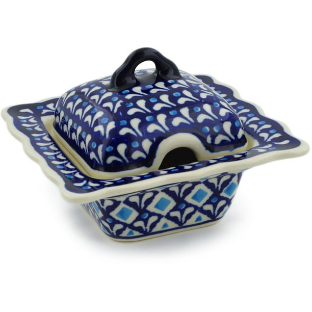 Polish Pottery 2 Oz Sugar Bowl Blue Diamond Theme Hand Painted In Boleslawiec Poland Certificate Of Authenticity Walmart Com Walmart Com