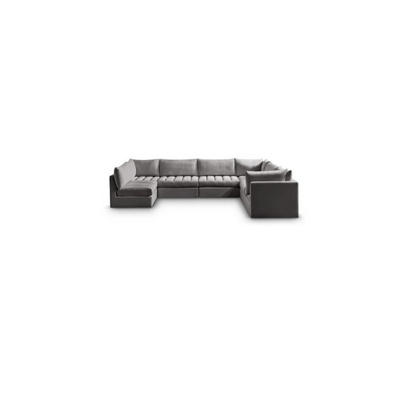 Meridian Furniture Jacob Grey Velvet Modular Sectional