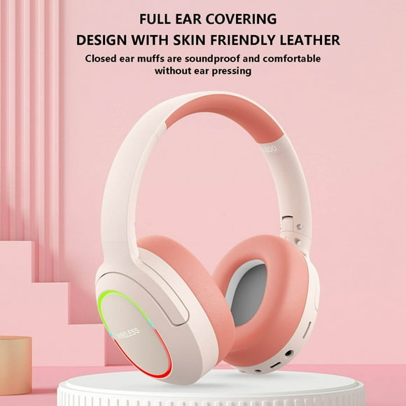 Speakers Bluetooth Wireless, L800 Over-Ear Bluetooth Headphones Led Lighting Foldable Wireless Headphones Low Latency with Microphone and Breathing