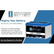 Mighty Max Battery ML100-12LI - 12 Volt 100 AH Deep Cycle Lithium Iron Phosphate (LiFePO4) Rechargeable and Maintenance Free Battery