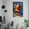 thumbnail image 6 of Christmas Santa with Deer Wall Art Picture Painting Poster Canvas Print Posters Artworks Bedroom Living Room Decor 16x24inch(40x60cm), 6 of 6