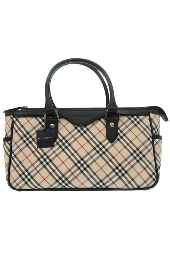 Pre-Owned Burberry Nova Check Handbag Leather Cotton Multicolor 1252BURBERRY (Good)