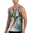 thumbnail image 2 of KLL Colorful Birds Pine Branch Print Men's Muscle Gym Workout Stringer Tank Tops Bodybuilding Fitness T-Shirts Tank Tops Men-Large, 2 of 7