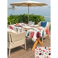 thumbnail image 5 of Outdoor Tablecloth with Umbrella Hole for Patio/Picnic/Party/Camping, Botanical Flowers Waterproof Table Cloth Rectangle Table Cover Washable, Pink Watercolor Farmhouse Oil Painting (52"x 70"), 5 of 9