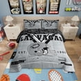 thumbnail image 1 of Erosebridal Ensembles de Literie Sport pour Enfants Garçons Adolescents, Ensemble de Literie Football, Couette Rugby pour Fan de Rugby, Ensemble de Lit Réversible avec 2 Taies d'Oreiller Doux (Las Vegas), Très Grand, 1 of 7