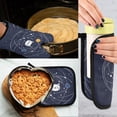 thumbnail image 5 of Yayeee Oven Mitts and Pot Holder Set of 4 Heat Resistant Kitchen Gloves Baking Hot Pad, White Cat Planet, 5 of 5