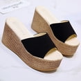 thumbnail image 4 of Mujeres Bowknot Beach Summer Pantuflas Plataforma Slope Heels Plus Size Shoes Wmkox8yii  hj789, 4 of 9