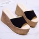 thumbnail image 4 of Mujeres Bowknot Beach Summer Pantuflas Plataforma Slope Heels Plus Size Shoes Wmkox8yii  hj789, 4 of 9