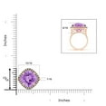 thumbnail image 4 of ANGARA Natural Claw-Set Cushion 4.7 ct Amethyst Halo Ring with Filigree in 14K Rose Gold for Women (Size-11mm) | February Birthstone, Anniversary, Jewelry Gift for Women | Natural Amethyst Ring, 4 of 9