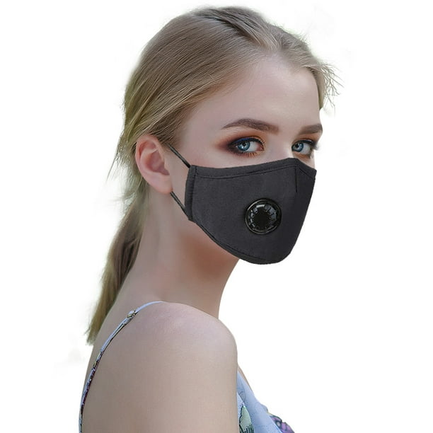 Face Mask Breathable Washable Black (black, one size) -