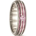 thumbnail image 5 of Edward Mirell Titanium Trpl Groove Pink Anodized & Pink Sapphire Ring, 5 of 7