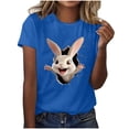 thumbnail image 4 of QUNYINEY Pullover Womens Shirts Casual Easter Short Sleeve Crew Neck Tops Loose Tops for Women Trendy, 4 of 5