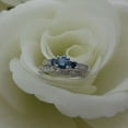thumbnail image 3 of Dazzlingrock Collection 1.15 Carat (ctw) 10k Round Blue & White Diamond Ladies Bridal Engagement Ring Set, White Gold, Size 9, 3 of 5