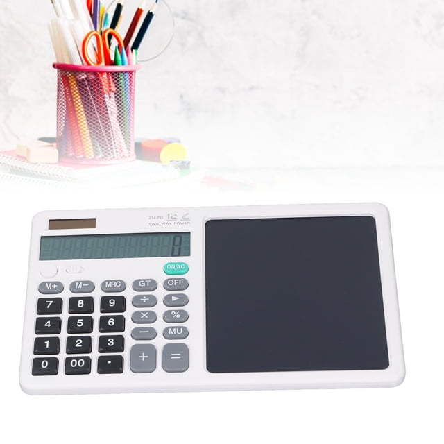Portable Multifunctional LCD Calculator Tablet with Notepad for Math, Office & Financial Accounting, Great for Sketches & Memos