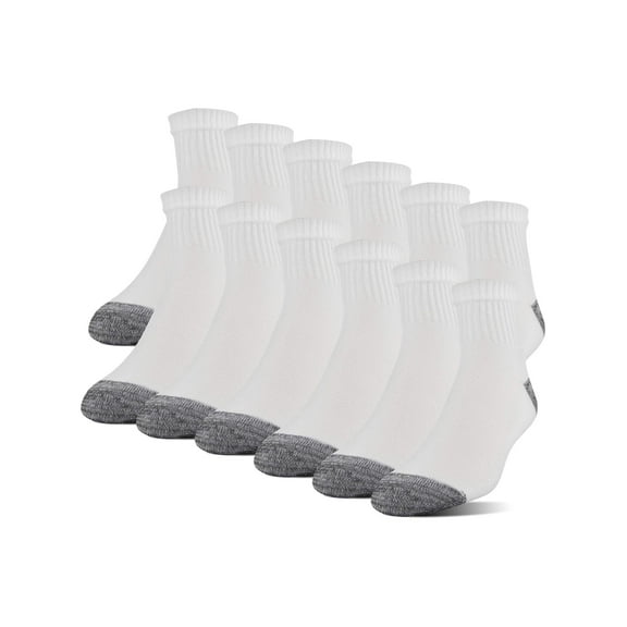 Gildan Men's Half Cushion Terry Foot Bed Ankle Casual Socks 12-Pack