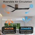 thumbnail image 3 of Matthews Fan Company IR3H-WN-BK-60 Irene 60" Walnut Hugger Ceiling Fan with 3 Matte Black Blades, Remote and Wall Control, Indoor/Outdoor Damp Rated, 3 of 6