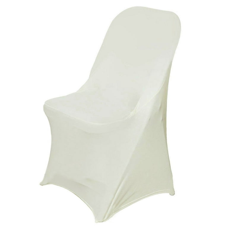 Efavormart Stretchy Spandex Fitted Folding Chair Cover Dinning Event  Slipcover For Wedding Party Banquet Catering - Ivory 