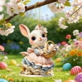 thumbnail image 5 of Wooowa Easter Bunny And Egg Hanging Ornaments With 2D Flat Designs, for Gifts Home Garden And Wall Decoration, 5 of 6