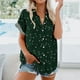thumbnail image 1 of Fiudx Ofertas Relámpago Blusa Casual de Solapa para Mujer con Estampado de Manga Corta y Botones, 1 of 7