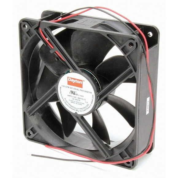 Dayton Square Axial Fan, 4-11/16" Width, 4-11/16" Height, 24VDC Voltage
