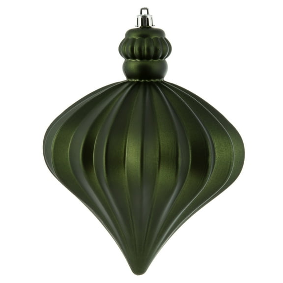 Vickerman 6" Moss Green Matte Onion Drop Christmas Ornament, 4 per Bag