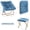 Ottoman-blue, variant on Comfy Saucer Chair, Foldable Living Room Chairs, Soft Faux Fur Lounge Chair for Bedroom, Reading Chairs for Adults, Teens, X-Large (White)