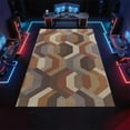 thumbnail image 3 of Retro Multicolor Waves Rug 4x8ft Area Rugs Stitching Geometric Texture Rugs Soft Washable Non Slip Carpet for Room Living Room Bedroom Entry Floor Mats, 3 of 6