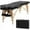 Black, variant on NiamVelo 2 Fold Foldable Wood, PVC leather Massage Bed with Carry Case, 84 inches, Black