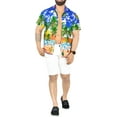 thumbnail image 4 of HAPPY BAY Men's Hawaiian Shirts Short Sleeve Button Down Shirt Men's Hawaii Shirts Boho Vacation Casual Summer Beach Shirts for Men Funny S Water Surfing, Blue, 4 of 6