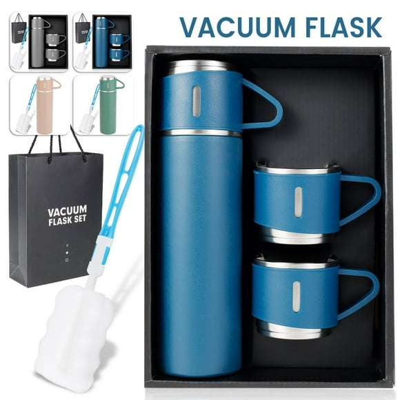 500ml/17.6oz Vacuum Insulated Flask Double Walled Vacuum Flask Stainless Steel Thermo Bottle with Cup for Coffee Tea Hot Drink and Cold Drink Travel Mug