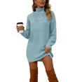 thumbnail image 4 of SeekIslan Women's Sweaters with High Neck Long Sleeve Fringe Tunic Knit Pullover, 4 of 4