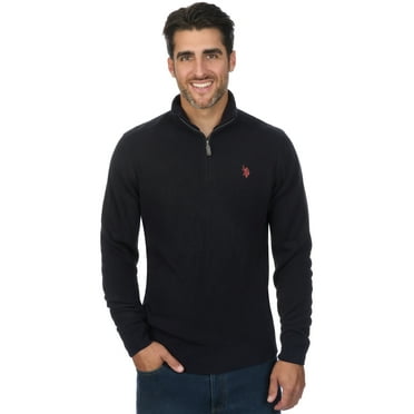 U.S. Polo Assn. Men's Soft Acrylic Solid Quarter Zip Sweater